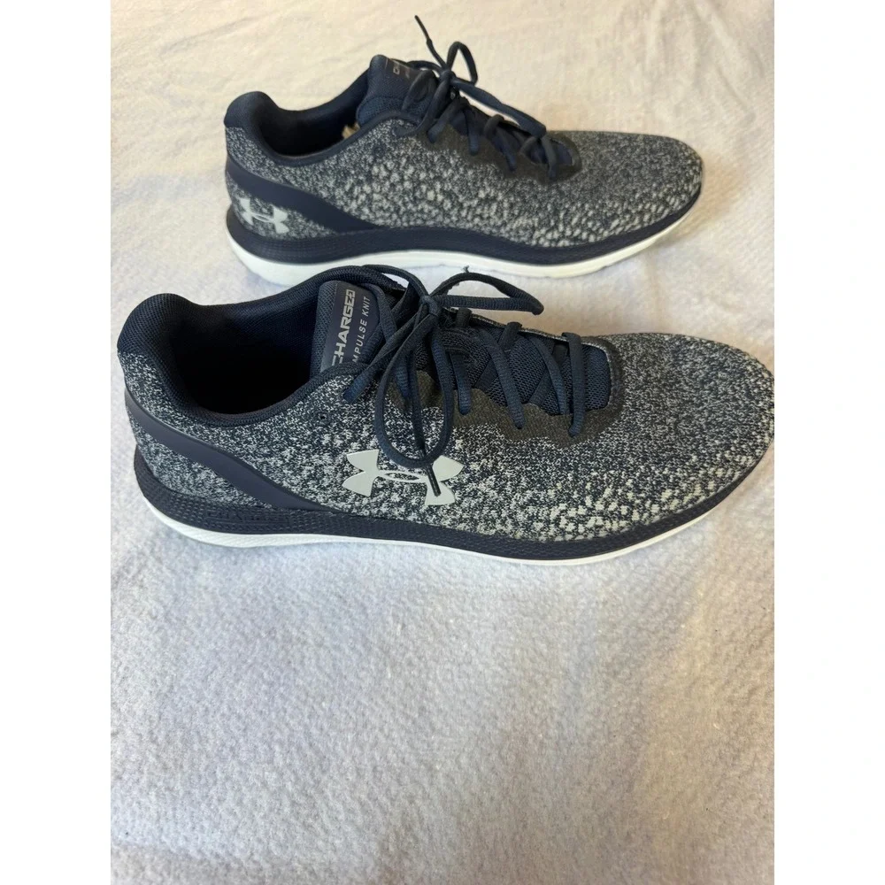 Under Armour Charged Impulse Knit Mens Running Shoes Navy White 3022593-401 14
